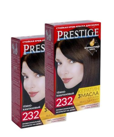 Resistant cream for hair 232 dark brown "Vip's Prestige"/????-?????? ??? ????? ?????-?????????? (2??)