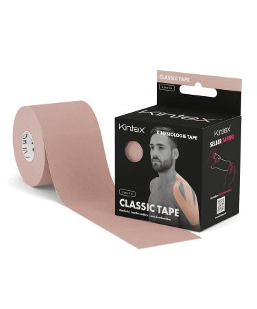 Kintex Kinesiology Tape Classic 5 cm x 5 m skin -friendly & waterproof kinesiology tape physio tape medical tape for sports & physiotherapy beige