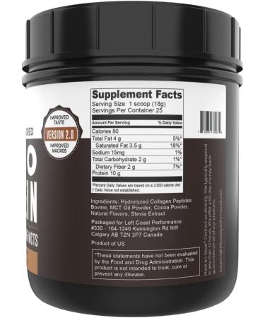 Keto Collagen Protein Powder Chocolate 1lb - Grass-Fed Collagen, MCT Powder, 25 Servings - No Carb, Low Carb Meal Replacement Shake Mix - Buy Online on GoSupps.com
