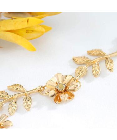 Yalice Gold Leaf Headband | Elastic Flower Head Chain for Women and Girls - Buy Online on GoSupps.com