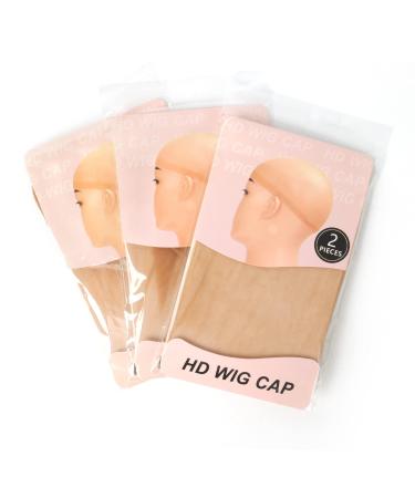 Wig Caps for Women HD Wig Cap for Lace Front Wig Bald Cap for Wigs Stocking Caps for Wigs (6pcs)