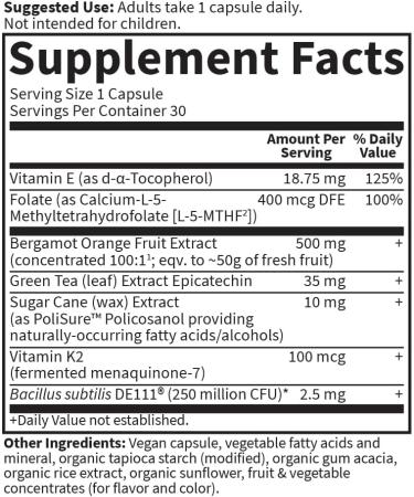 Garden of Life Herbals Heart Health Supplement with Folate Bergamot Green Tea & Vitamin E & K for Cholesterol Circulatory & Blood Pressure Support Non-GMO Gluten-Free Citrus Flavor 30 Servings - Buy Online on GoSupps.com