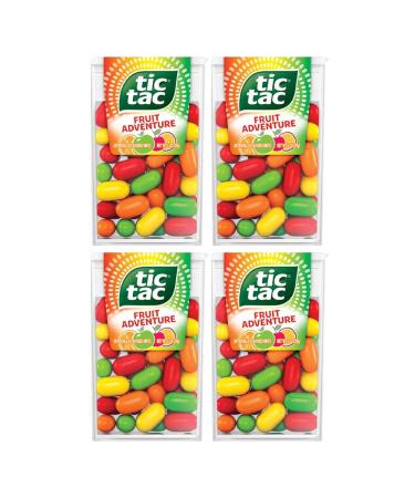 4 x Fruit Adventure Tic Tac Mint Sweets For Little Moments of Refreshment - Sold By VR Angel Fruit Adventure 4 Count (Pack of 1)