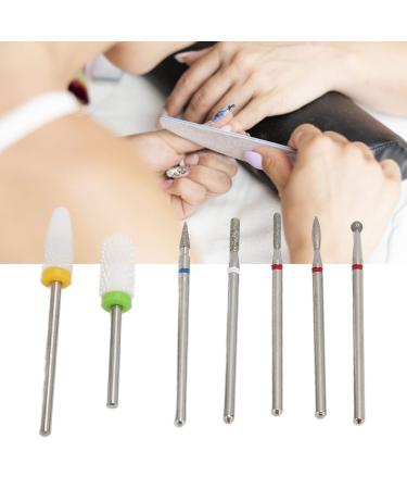 Nail Grinding Bit 7-piece Nail Drill Bit Nail Polish Removal Nail Sanding Bit Nail Polish Removal Drill Gel Removal Drill Ceramic Tungsten Steel Set Salon Nail Grinder