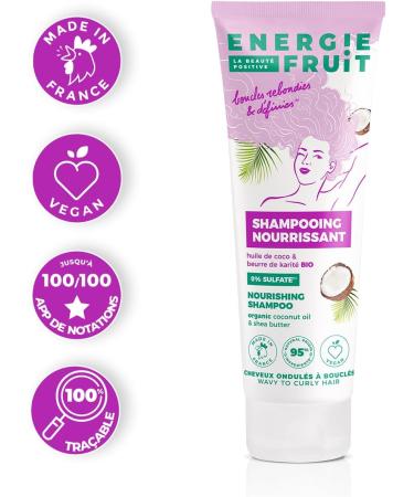 ENERGIE FRUIT | Sulfate-free Shampoo | Organic Coconut & Shea Butter | Curly Frizzy Hair | Vegan | 250 ml - Buy Online on GoSupps.com
