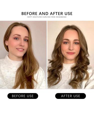 Silk Hair Curlers for Long Hair - No Heat Curling Rod Headband with Hair Ties and Clip - Black - Buy Online on GoSupps.com