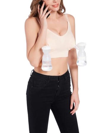 LEAPOVER Women Hands-Free Breast Pumping Bra - Adjustable Maternity Nursing Bra (Pink XL) - Buy Online on GoSupps.com
