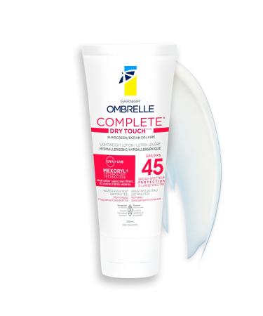 Garnier Ombrelle Sunscreen Complete Sensitive Body & Face Lotion SPF 45 For Sensitive Skin Hypoallergenic Fragrance Free 200mL