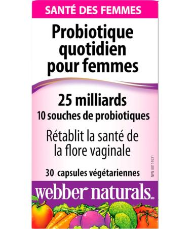 Webber Naturals Probiotic Women s Daily 25 Billion Active Cells 10 Probiotic Strains 30 Capsules Helps Restore Healthy Vaginal Flora Vegan Nutritional Supplement - Buy Online on GoSupps.com