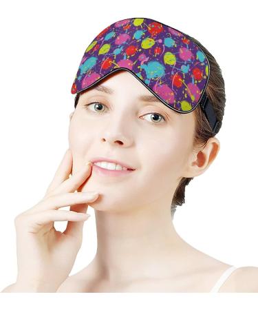 Hand Painted Circles Dot Sleep Mask for Women | Adjustable Eye Shades with Elastic Strap | Comfortable & Stylish Sleeping Cover - Buy Online on GoSupps.com