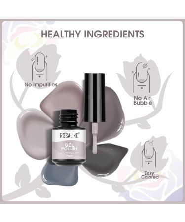 ROSALIND UV Nail Polish Shellac Set 5 Colours Gel Nail Polish Set Grey Nail Polish Mini UV Lamp for Nails Gel Nail Polish Set 04 - Buy Online on GoSupps.com