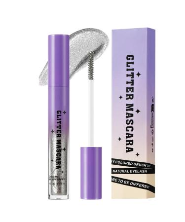 Glitter Mascara | Waterproof Mascara Lengthening Curling Smudge-Proof Long-Lasting Eyelash Makeup for Women for Weddings Parties Stage and Proms
