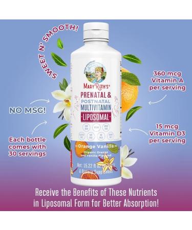 MaryRuth's Prenatal & Postnatal Multivitamin for Women | Sugar Free | Vegan & Non-GMO | Gluten Free | 15.22oz Liquid Liposomal - Formulated for Pre-Conception, Pregnancy & Nursing - Buy Online on GoSupps.com