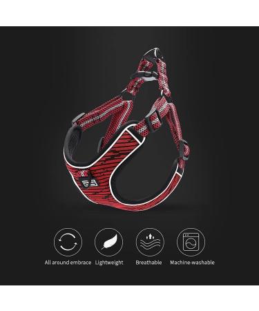 Suredoo Adjustable Dog Harness - No Pull Reflective & Breathable for Large Medium & Small Dogs - Soft Safety Harness in Red - Buy Online on GoSupps.com