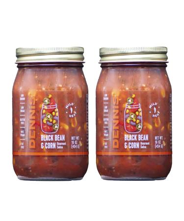 All-Natural Black Bean and Corn Salsa by Dennis Gourmet | This Fresh, Hearty Restaurant Salsa is Low Sugar, Low Cal, Low Carb, Low Sodium, and Gluten Free! (2-Pack) Black Bean and Corn 1 Pound (Pack of 2)