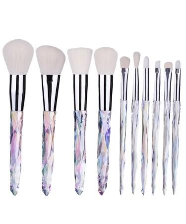 Makeup brush 10 Pieces Professional Makeup Brush Set Cosmetics Blush Foundation Brush Eye Shadow Lip Brow Makeup Brush Set(Color:C) (Multicolor one size) Multicolor one size