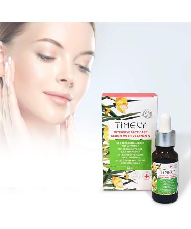 TiMELY Intensive face care serum with vitamin A 20 ml vitamin E sweet almond oil argan oil retinol anti aging eliminates redness helps to lighten sun spots - Buy Online on GoSupps.com
