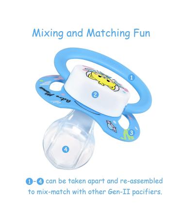 LittleForBig Bigshield Generation-II Adult Pacifier Astro Babies Blue Meowie Pattern - Buy Online on GoSupps.com