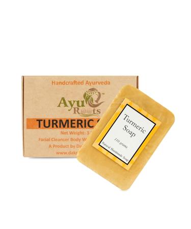 All-Natural Ayurvedic Handmade Turmeric Soap - Vegan Face & Body Wash from India | 3.88 oz - Buy Online on GoSupps.com