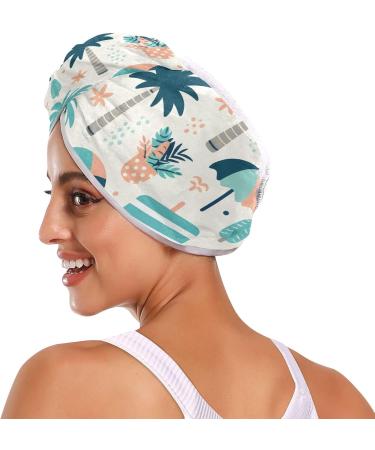 Buy Blue Coconut Tree Hair Towel 2 Pack - Super Absorbent Quick Dry Hair Turbans for Women & Girls - Buy Online on GoSupps.com