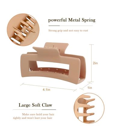 12 Pack Neutral Rectangular and Octopus Hair Clips for Women & Girls - Strong Hold Matte Claw Hair Clips for Thick & Thin Hair - Buy Online on GoSupps.com