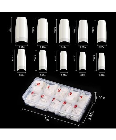 500PCS Half Cover French Style Acrylic False Nail Tips Set - Natural Manicure Kit for Nail Art Salons and DIY at Home - Buy Online on GoSupps.com