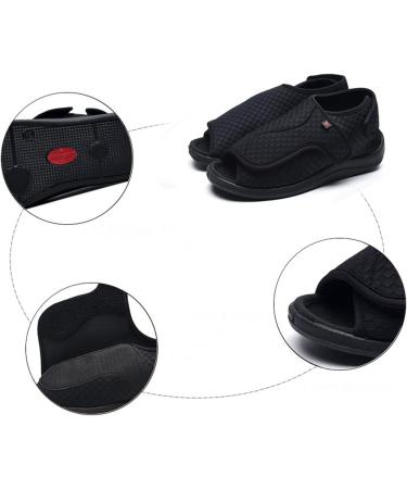 Yytcsjz Diabetic Open Toe Shoes Double Extra Wide Slip Resistant Slippers - Black, Size 27cm - Buy Online on GoSupps.com