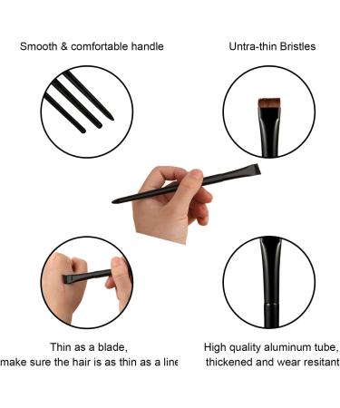 3pcs Eyebrow Eyeliner Brush Set - Flat Thin & Beveled Precision Design for Eye Makeup - Buy Online on GoSupps.com