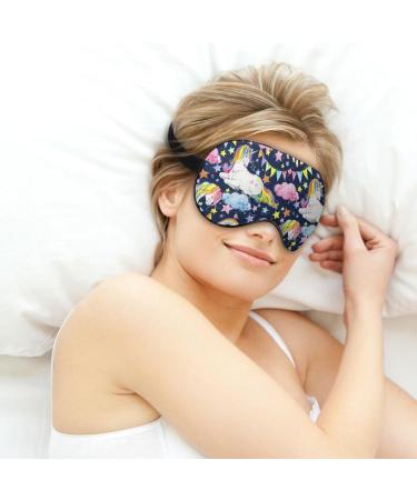 Watercolor Unicorn Sleep Mask - Adjustable Eye Cover for Sleeping and Travel - Block Light for Men and Women - Buy Online on GoSupps.com