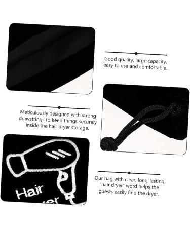 Healeved 12 Pcs Hair Dryer Storage Bag Hair Dryer Supplies Purse Organizer Bags Wig Travel Case Flannel Black - Buy Online on GoSupps.com