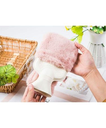 Fluffy Pink Hot Water Bottle with Cover - Eco-Friendly 0.5L Mini Heat Bottle for Children & Adults - Buy Online on GoSupps.com