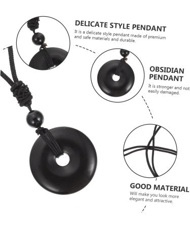 Fomiyes 4-Piece Necklace Set - Safety Buckle Party Accessories | Obsidian & Coin Chain for Men & Women | Elegant Crystal Decorations from China - Buy Online on GoSupps.com