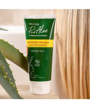 Ciel d'Azur Labs - Pur Alo Organic Hair Mask - Native Aloe Arborescens - Dry Hair - Intense Hydration and Care - Certified Organic Cosmos Organic - 98% Natural Origin - 200 ml Tube - Buy Online on GoSupps.com