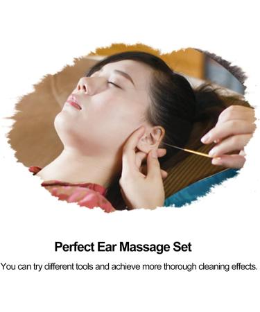 Layhou Ear Massage Set - Stainless Steel Earwax Cleaner Kit with Goose Feather Earpick and Spiral Ear Clean Tool - Buy Online on GoSupps.com