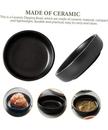 OUNONA 4 Pcs Sauce Dish Vinegar Dish Soy Sauce Plates Dipping Bowls Plates Fruit Black Appetizer Plates Japanese Style Seasoning Dishes Dip Bowl Snack Bowl Ceramics Mini Bowl re-usable 9X9X2.5CMx2pcs Blackx2pcs - Buy Online on GoSupps.com