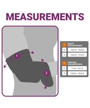 HIDROLIGHT Adjustable Elbow Pads | Elbow Brace for Tendonitis & Tennis Elbow | Compression Sleeve for Men & Women | One Size Fits All - Black - Buy Online on GoSupps.com