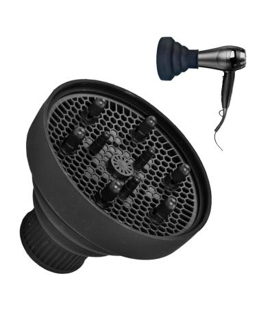 Caredgo silicone diffuse hair dryer attachment black blow dryer cover hair dryer diffuser hair foldable diffusor haardiffusor attachment portable hairmole for curly naturally corrugated