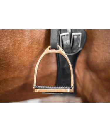 Equinate Stirrups Luna 10cm Gold - Anti-Slip Rubber Tread | Ideal for Adults & Children - 2 Pieces - Shop Internationally - Buy Online on GoSupps.com