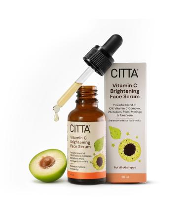 CAVITA 12% Vitamin C Brightening Face Serum For Oily Combination & Acne-Prone Skin With Hyaluronic Acid Promotes Glowing Skin Fights Dark Spots Pigmentation Dermatologically Tested 30ml