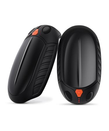 Hand Warmers Rechargeable, 2 in 1 Electric Handwarmers with 12Hrs Long Heating, Quick Charge Portable Pocket Hand Warmer Great Gift for Christmas Outdoors, Hunting, Golf, Camping Black