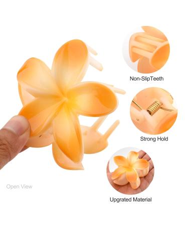 6 Pack Large Hawaiian Flower Hair Claw Clips for Women - Strong Hold Hair Accessories for Thin Thick Curly Hair - 90's Style Jaw Clip - Buy Online on GoSupps.com