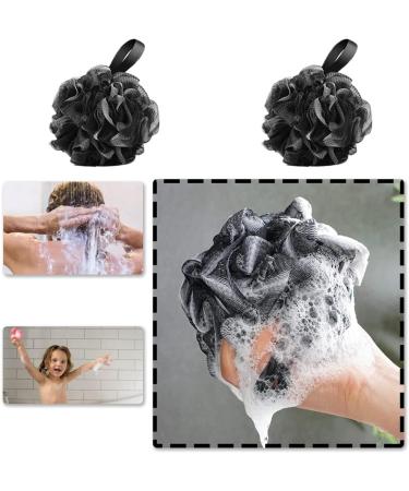 TAORANJU Bath Loofah Sponge - 3 PCS Exfoliating Shower Puff Large Black Mesh Ball Body Scrubber for Ultimate Cleanliness - Buy Online on GoSupps.com