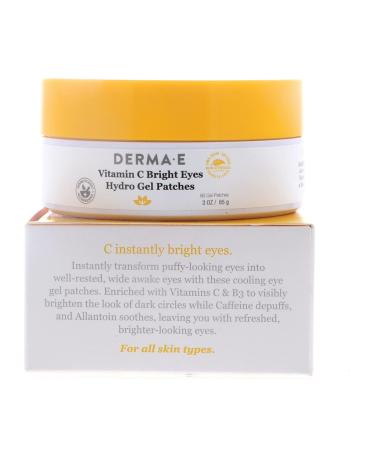 DERMA E Vitamin C Bright Eyes Hydro Gel Patches - 2-Pack for Dark Circles & Puffy Eyes - Buy Online on GoSupps.com