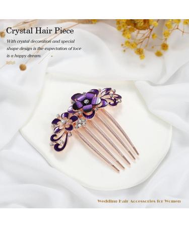 Rose Gold Crystal Bridal Hair Comb - C Purple - Buy Online on GoSupps.com