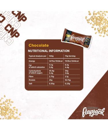 CNP Professional Whey Protein Flapjacks - 18g Protein, Low Carbs, 5 Delicious Flavours - Chocolate, 12 x 75g Bars (Pack of 1) - Buy Online on GoSupps.com