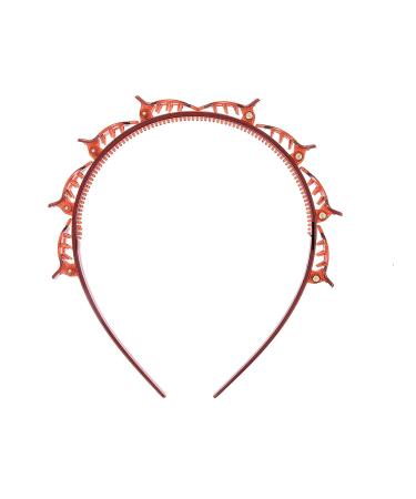 Liliyuan pony hairstyle hairpin hip braided frontal ligaments for women double-layer-twist-stirring band hair tools multi-layered hollow woven headband with crocodile clamp brown
