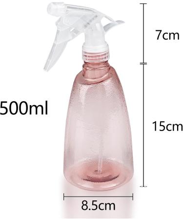 Gvolatee 3 STK 500ml Refillable Spray Bottles - Transparent Plastic Atomizer for Plants Hair and Cleaning - Professional Water Spray Bottle in Pink - Buy Online on GoSupps.com