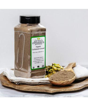 HQOExpress Organic Ground Cardamom 19 oz Chef Jar - USDA Certified Organic - Buy Online on GoSupps.com
