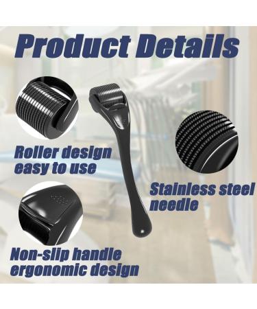 Micro Needling Roller Derma Roller Beard Growth Precision Micro-Needling Roller 540 Needles Stimulate Beard and Hair Growth Facial Skin Care 0.5mm Microneedle Roller(Black) - Buy Online on GoSupps.com