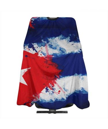 VERTEX&KAIBIN Barber Cape Cuba Cuban Art Flag Barber Capes Design Big Barber Cape Shawl with Elastic Neck Barber Salon Hair Apron